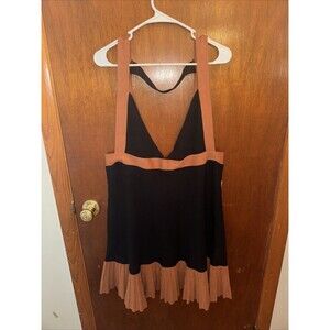 NWT Anthropologie Womens Black And Brown Dress Size XL
